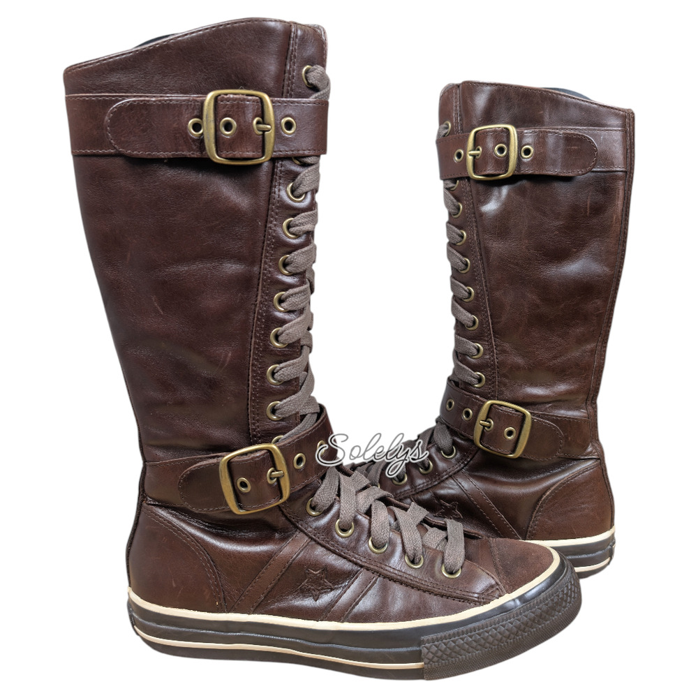 Converse 2007 Star 70 XXHI Brown Leather Calf Knee High Sneaker Boot 8.5 RARE